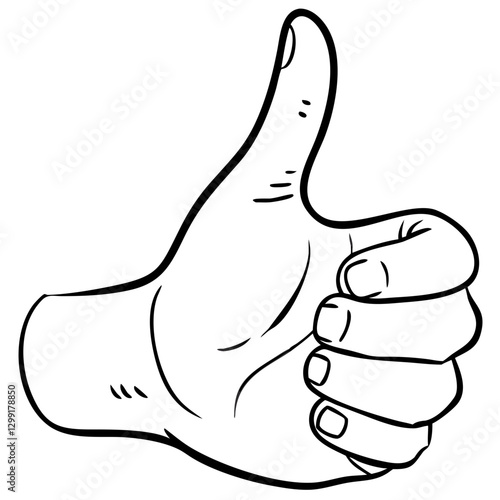 Thumbs Up Hand Gesture Vector Illustration for Communication and Approval Concepts