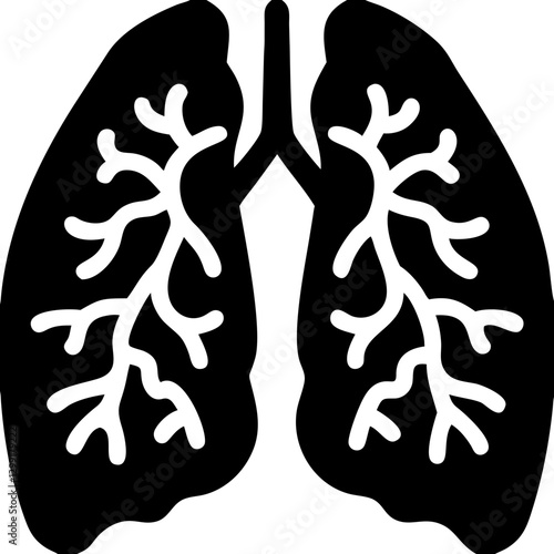 Human Lungs Vector Illustration with Bronchial Tree for Medical Education