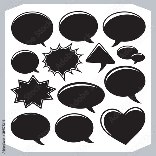 Obraz na płótnie Hand Drawn Speech Bubble Collection Creative Outline Doodle Pack w salonie