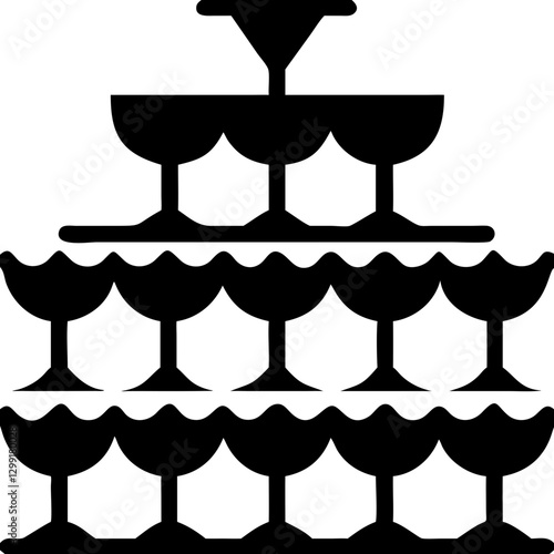 Elegant Champagne Tower Vector Illustration for Celebrations and Events