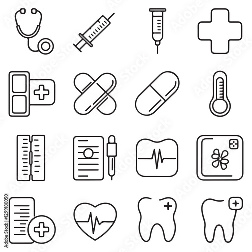 set of medical icons.  medical, sign, illustration, 