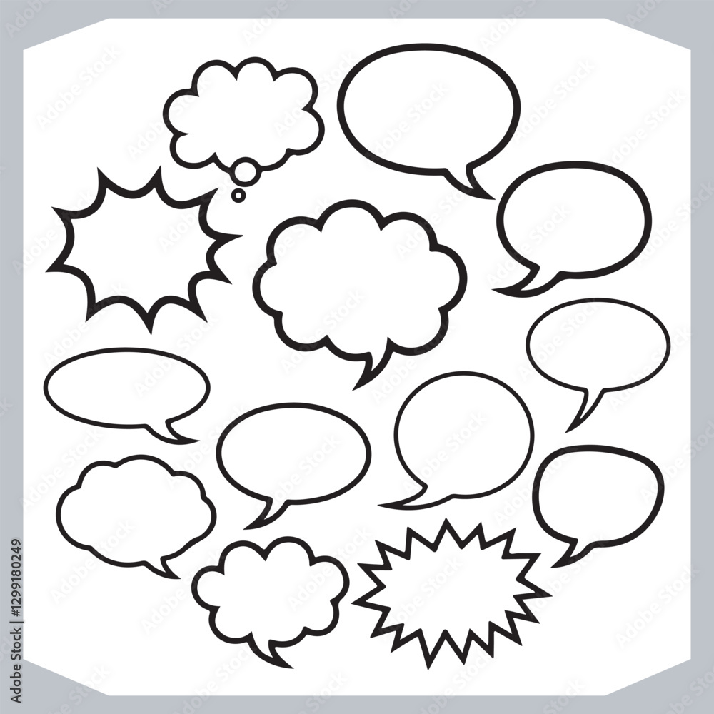 Hand Drawn Speech Bubble Collection Creative Outline Doodle Pack Hand Drawn Speech Bubble Collection Creative Outline Doodle Pack