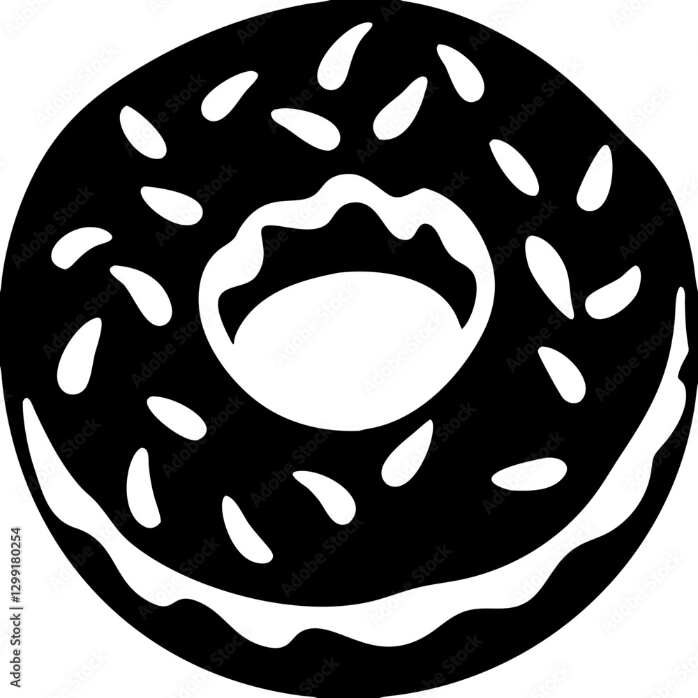 Delicious Donut with Sprinkles Vector for Bakery and Dessert Themes Delicious Donut with Sprinkles Vector for Bakery and Dessert Themes