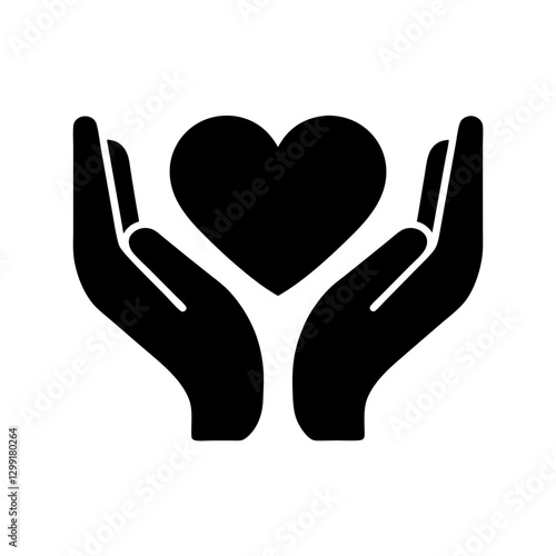 Hands Holding Heart Symbolizing Love Care and Support Vector Illustration