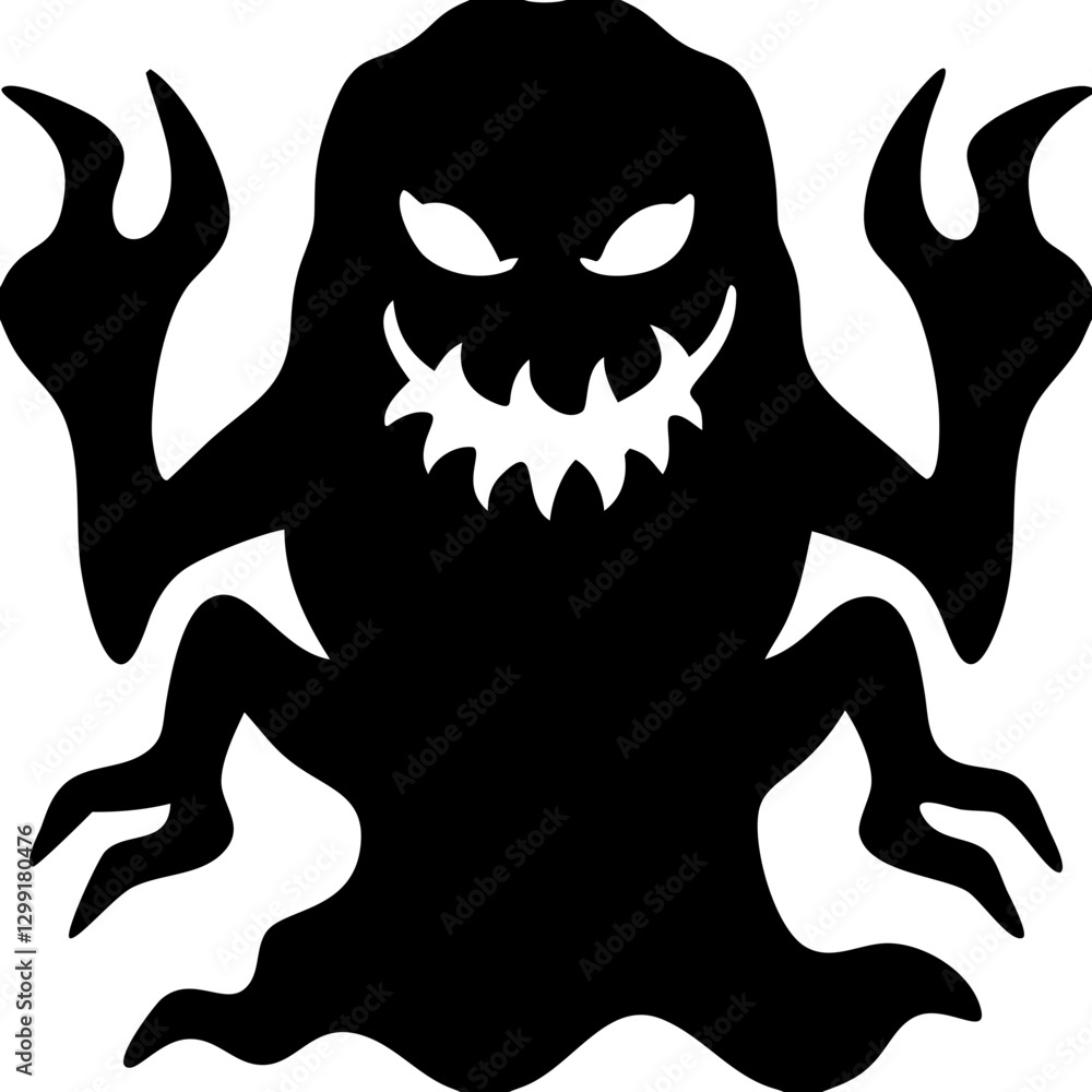 Fototapeta premium Spooky Monster Silhouette Vector Art for Halloween Decorations and Designs