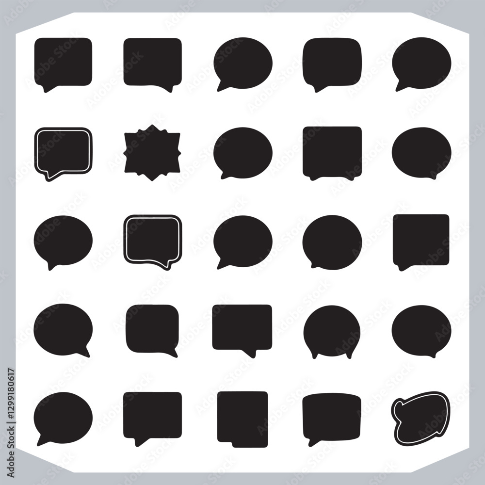 Hand Drawn Speech Bubble Collection Creative Outline Doodle Pack