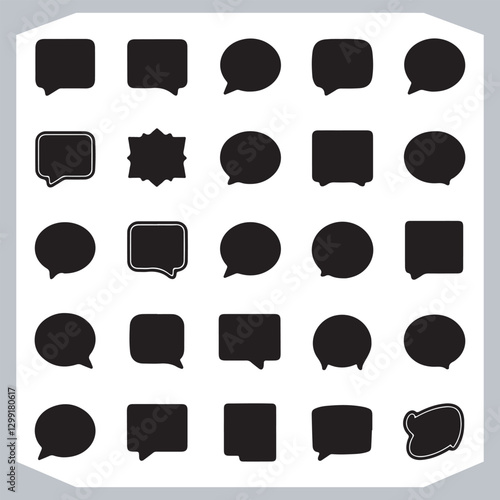 Hand Drawn Speech Bubble Collection Creative Outline Doodle Pack