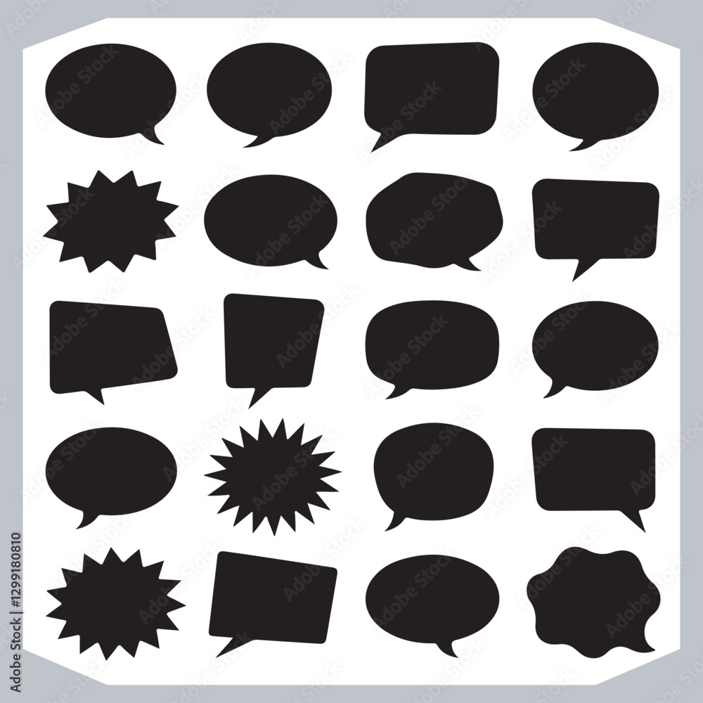 Hand Drawn Speech Bubble Collection Creative Outline Doodle Pack