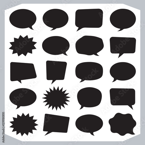 Obraz na płótnie Hand Drawn Speech Bubble Collection Creative Outline Doodle Pack w salonie