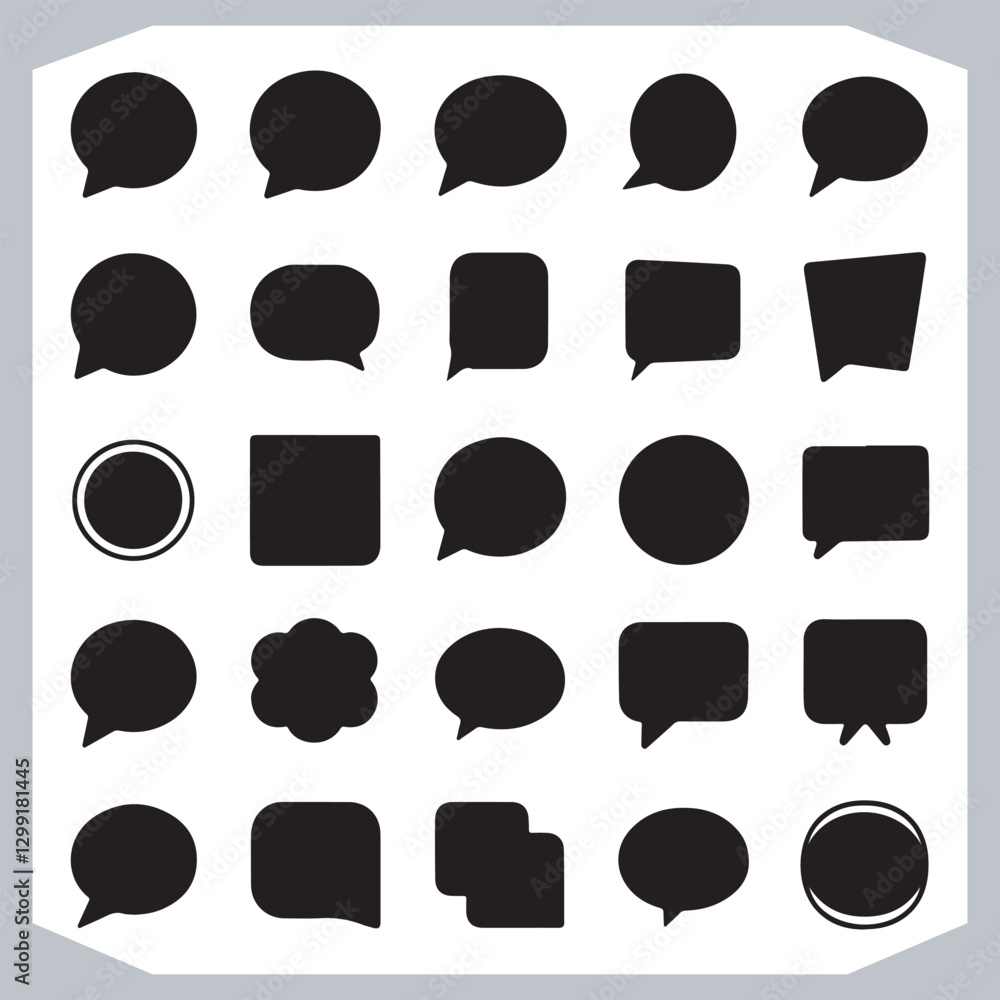 Hand Drawn Speech Bubble Collection Creative Outline Doodle Pack
