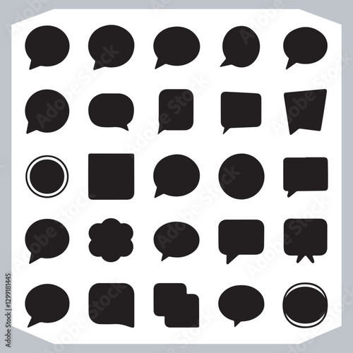 Hand Drawn Speech Bubble Collection Creative Outline Doodle Pack