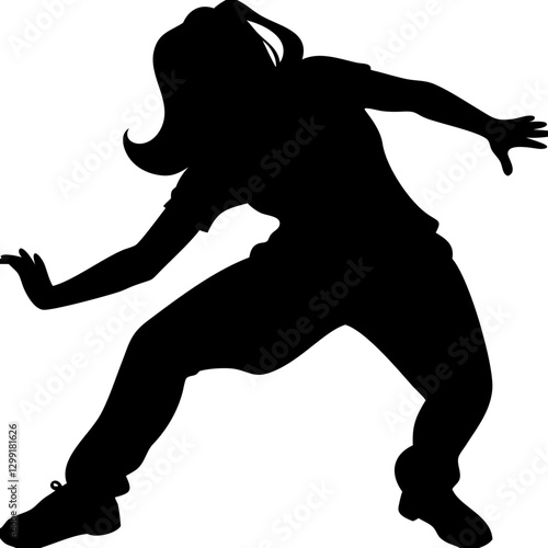 Dynamic Dancer Silhouette in Motion Vector Illustration
