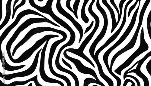 Abstract black and white zebra stripes pattern, perfect for animal-inspired designs, fashion backgrounds, or wild, safari-themed projects photo