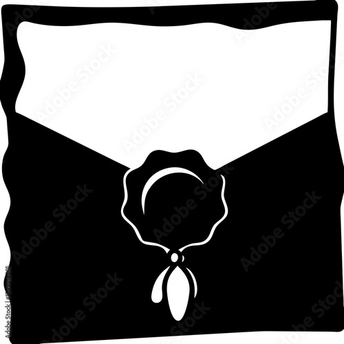 Elegant Vector of Envelope with Seal Symbolizing Formal Communication or Certification