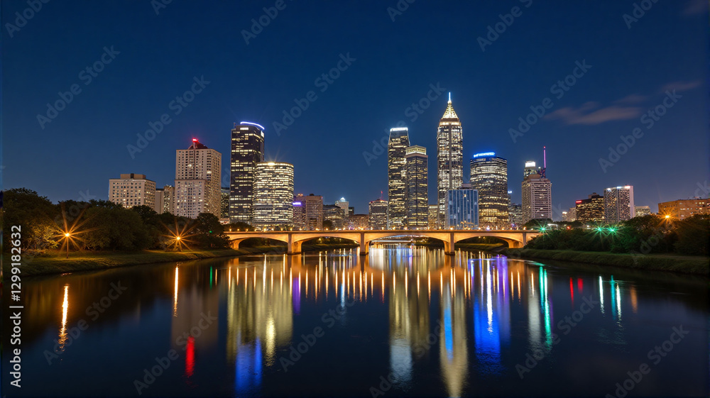 Fototapeta premium new york skyline at night