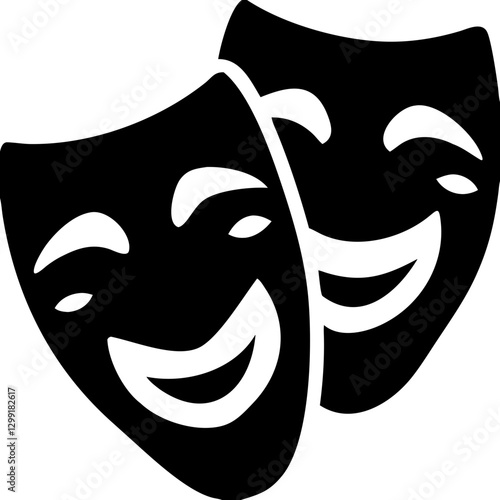 Theater Comedy and Tragedy Masks Vector for Drama and Performing Arts