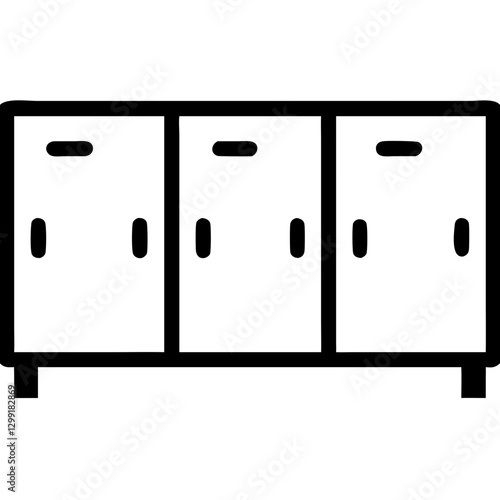 Minimalist Locker Illustration for Office and School Storage Solutions