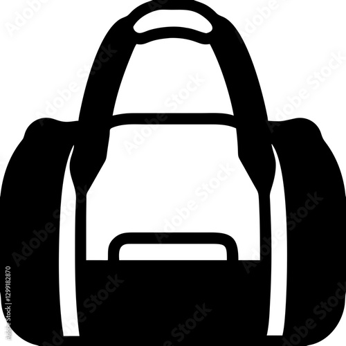 Black Duffel Bag Vector for Travel and Gym Use