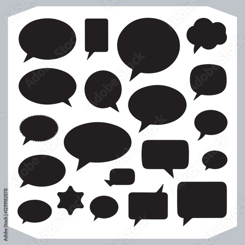 Obraz na płótnie Outline Speech Bubbles in Different Shapes Hand Drawn Doodle Pack w salonie
