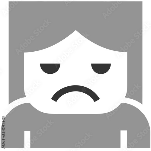 Sad Emoji Vector Reflecting Emotional Displeasure for Communication Apps