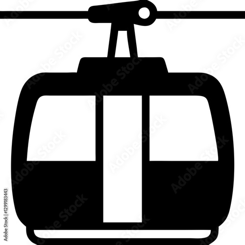Cable Car Vector Urban Transport Symbol for City Travel and Adventure