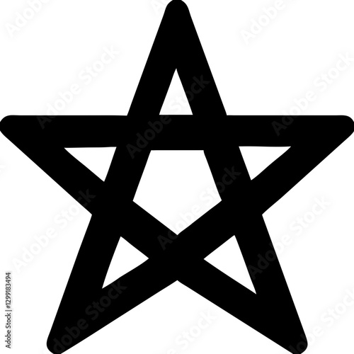 Black Pentagram Star Symbol Minimalistic Vector Design for Spiritual and Mystical Themes