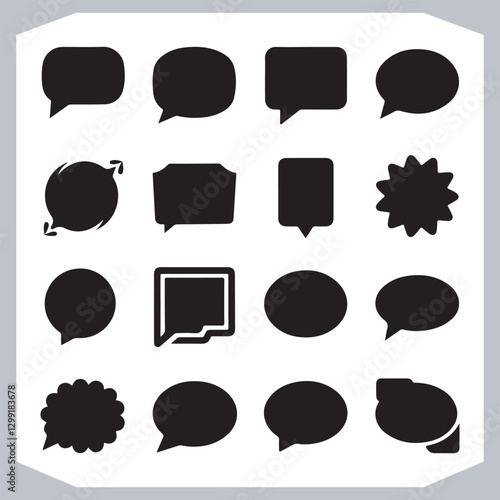 Obraz na płótnie Outline Speech Bubbles in Different Shapes Hand Drawn Doodle Pack w salonie