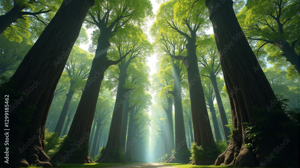 Fototapeta premium sun rays in the forest