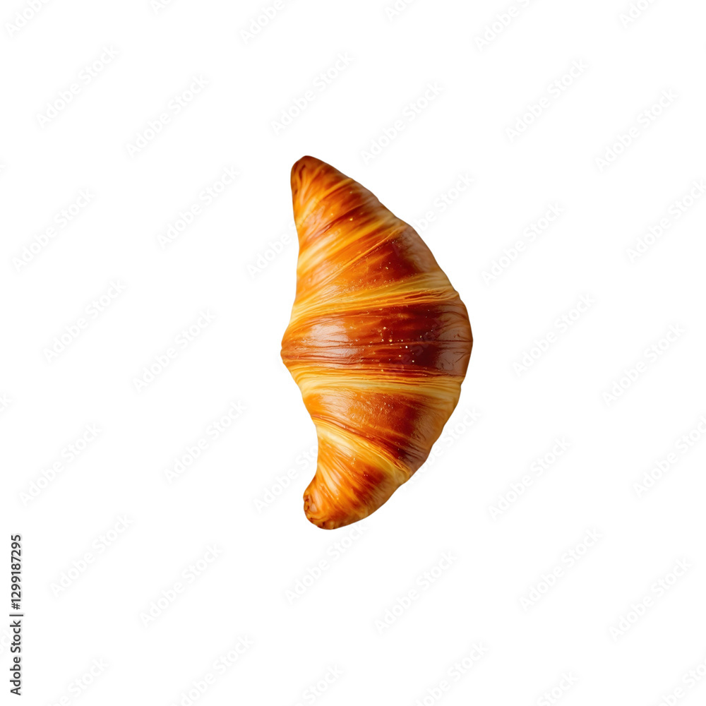 Croissant on transparent png, the framing is birds eye view framing to capture the scene from directly above, showing the layout and context Croissant on transparent png, the framing is birds eye view framing to capture the scene from directly above, showing the layout and context