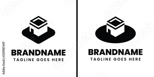 Simple Kaaba Logo, for travel businesses, or brands realted to islam