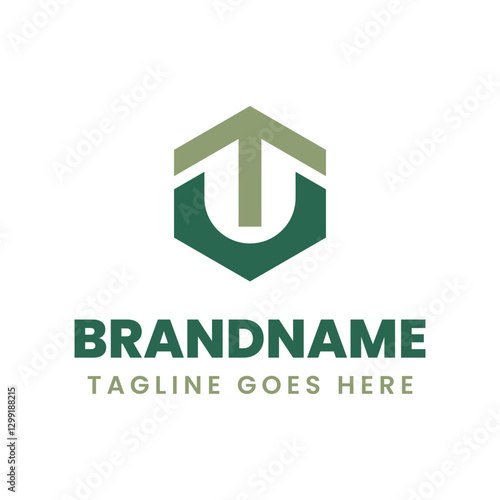 Letter U Arrow Kaaba Logo, for travel businesses, or brands realted to islam