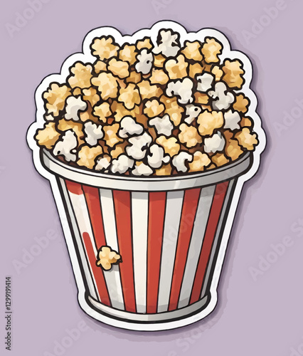 bucket of popcorn vector ornament sticker