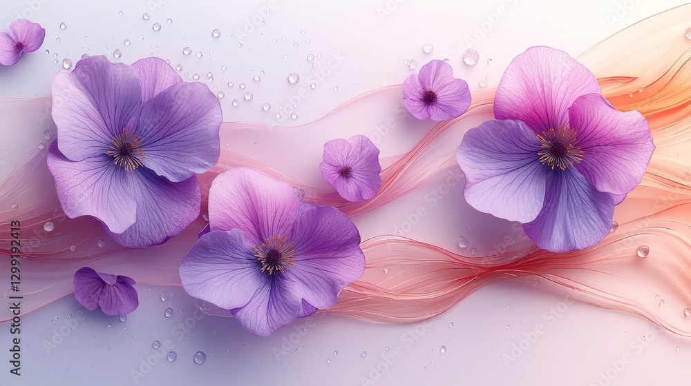 Obraz premium flower petal pink purple floral design blossom floristry cut flowers geraniums violet