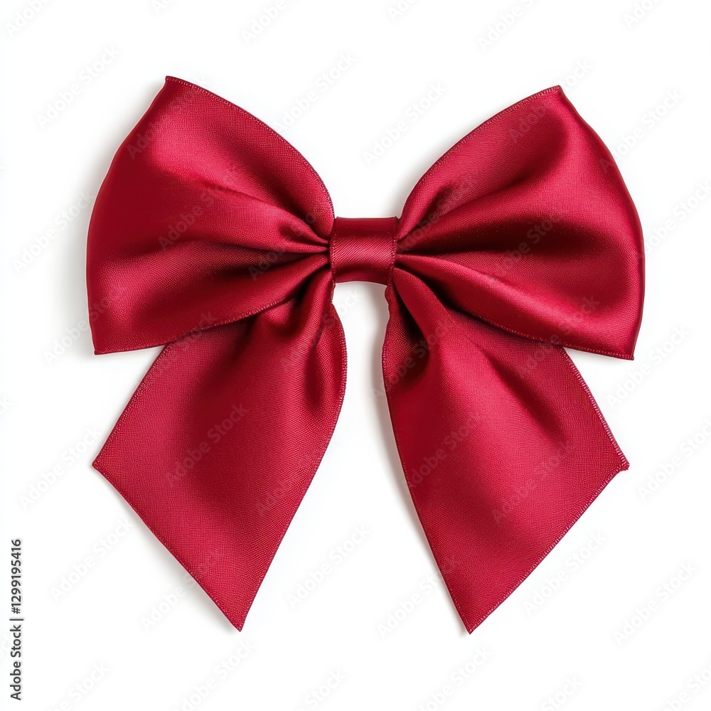 Red Ribbon Bow Isolated on White – Elegant Gift Wrapping Red Ribbon Bow Isolated on White – Elegant Gift Wrapping