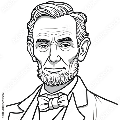 Abraham Lincoln Line art, the 16th president of the United States