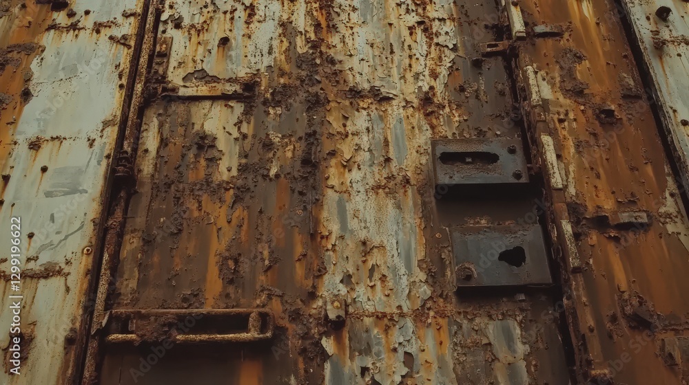 Heavily rusted metal container showing significant decay Heavily rusted metal container showing significant decay