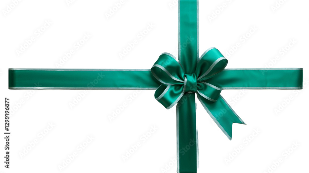 Green ribbon with bow on transparent background
Green ribbon with bow on transparent background
