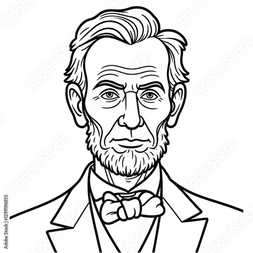 Abraham Lincoln Line art, the 16th president of the United States