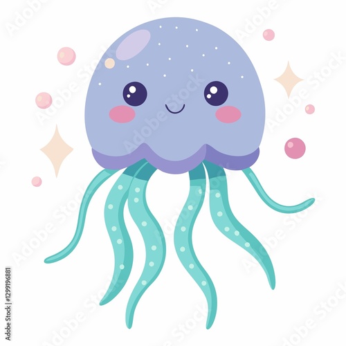A jelly fish  vector illustration white background.