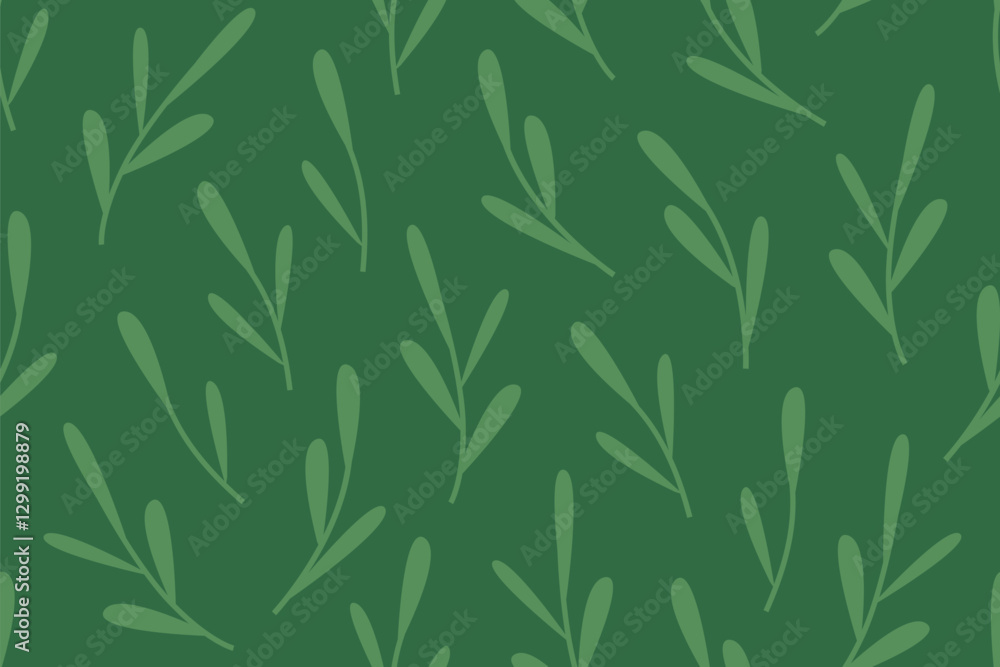 seamless pattern with green leaves, nature background- vector illustration