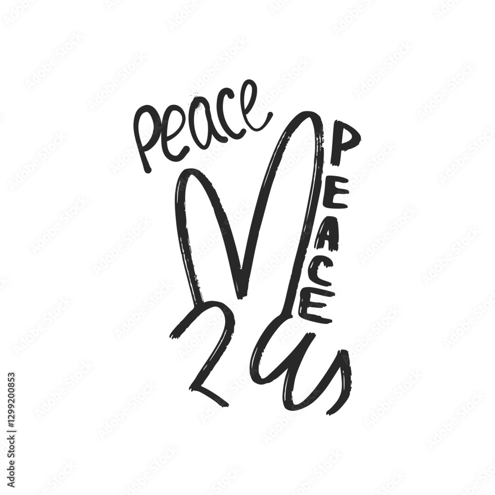 Obraz premium Graffiti spray paint element hand gesture pacific peace symbol