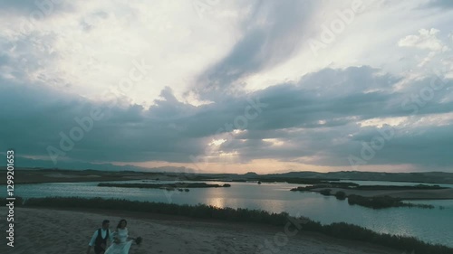 time lapse clouds over the sea