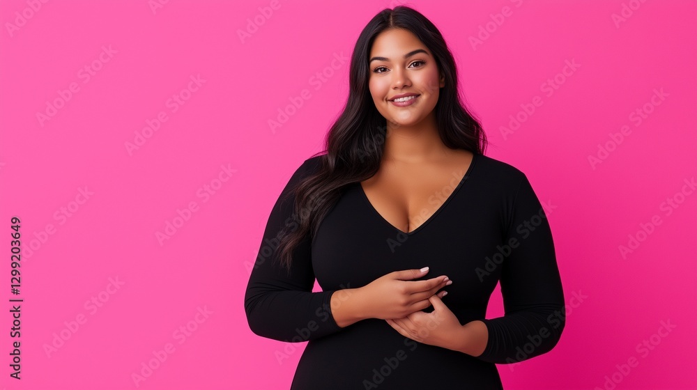 Obraz premium Plus-Size Model Showcasing 2025 Fashion with Grace and Elegance, Confident and Stylish