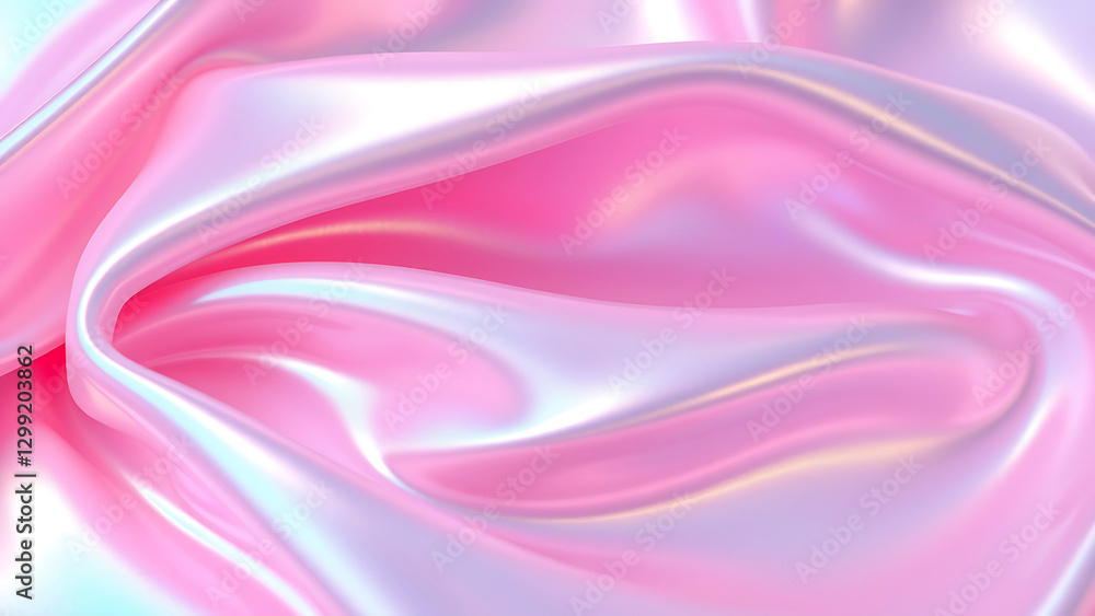 Fototapeta premium Soft pastel pink abstract liquid texture with smooth swirls and glossy surface, dynamic fluid design in gentle pastel hues, modern texture