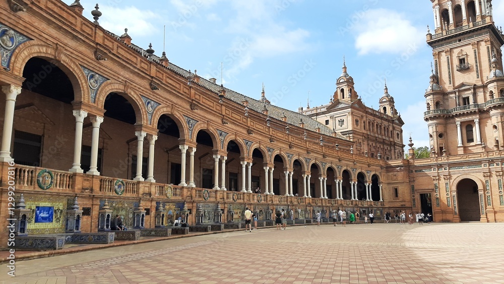 Obraz premium View of Plaza de Espana, Seville, Andalusia, Spain