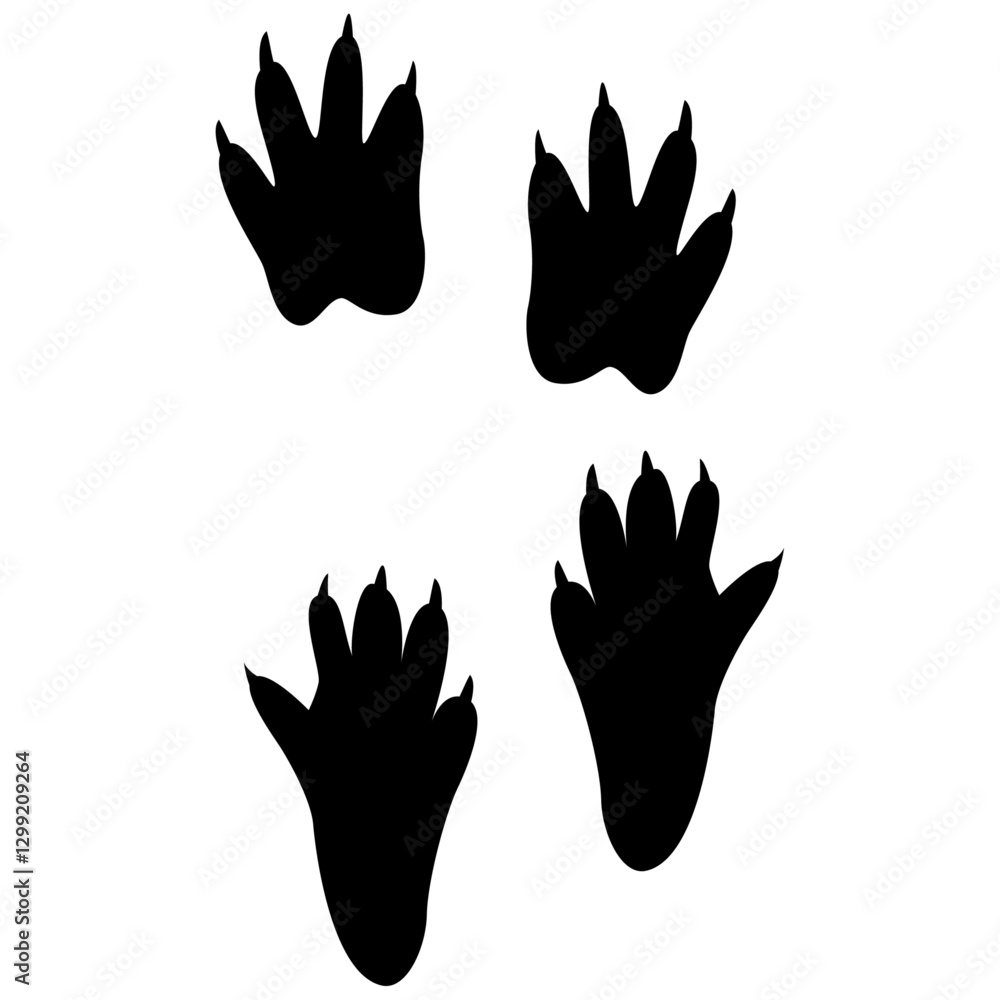 Fototapeta premium hamster footprint, hamster footprint vector illustration.
