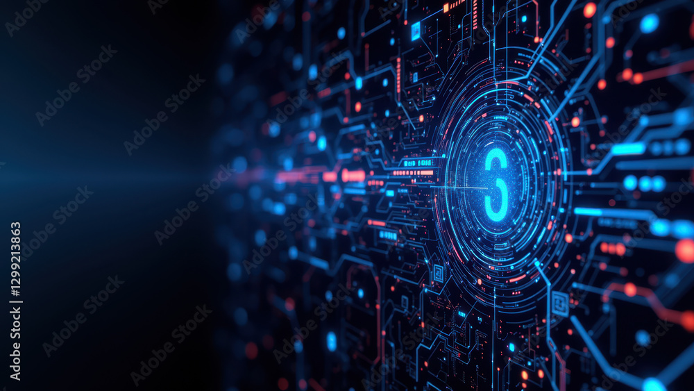 Obraz premium Futuristic digital infrastructure with vibrant colors.