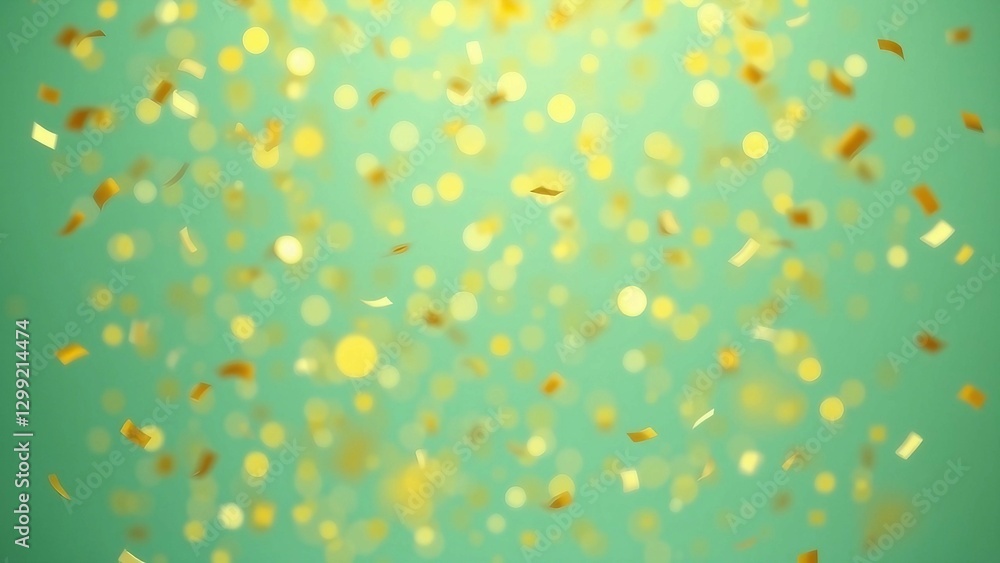 Falling golden confetti on a chroma key background 3D rendering of animation Video effect for celebr Falling golden confetti on a chroma key background 3D rendering of animation Video effect for celebr