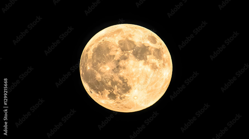 Obraz premium Full Moon Illuminated Against a Black Night Sky
