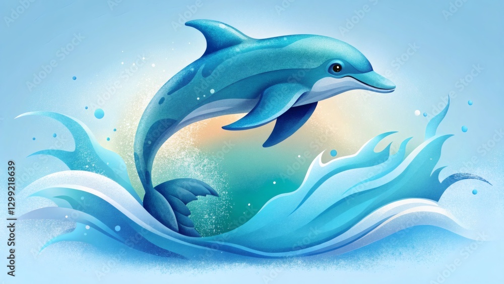 Dolphin Leaping from Ocean Wave Dolphin Leaping from Ocean Wave